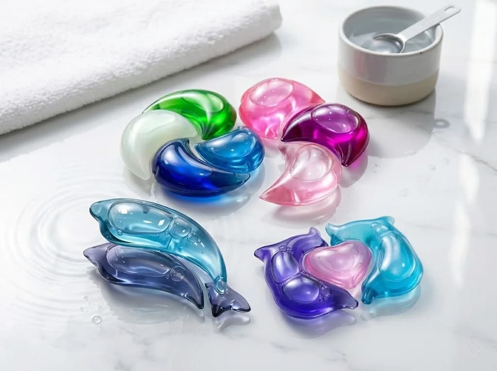 Laundry detergent pod product close-up