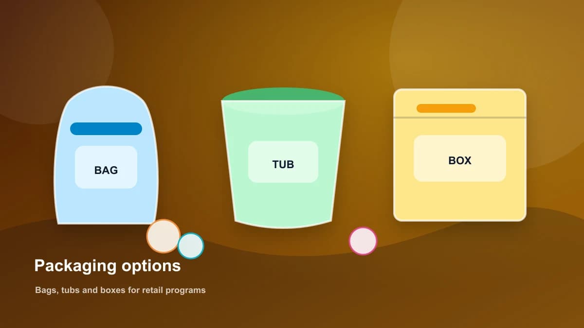 Private-label laundry pod packaging options including bag tub and box formats